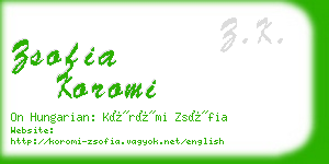 zsofia koromi business card